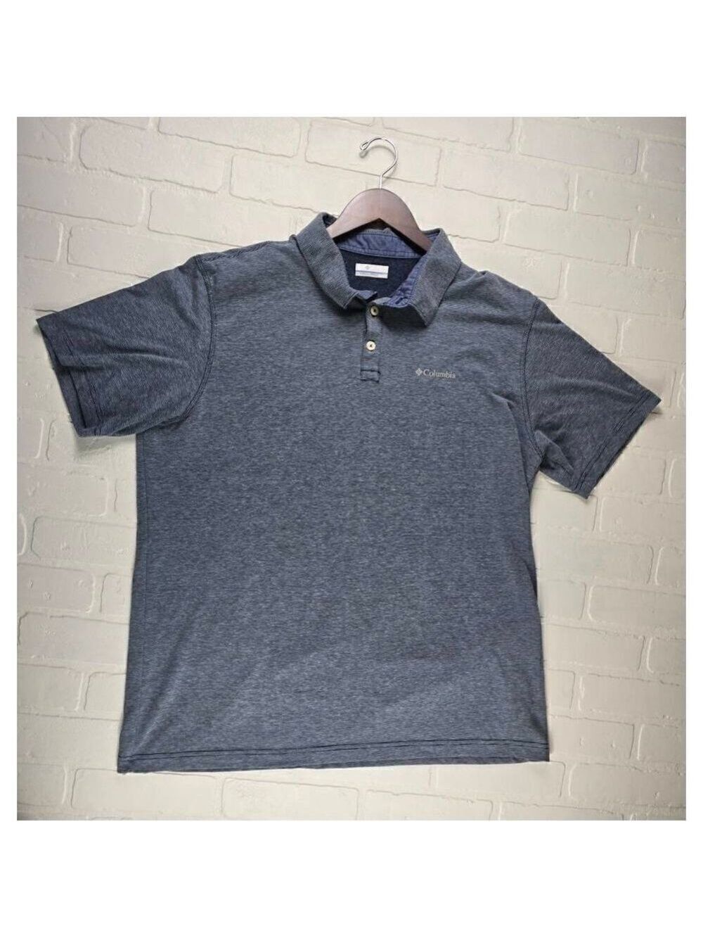 Columbia Blue Striped Polo Shirt 1X